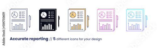 Accurate reporting icon, ESG Governance concept. Vector illustration isolated on a white background
