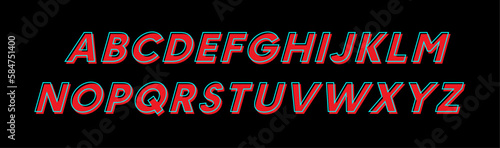 Modern Bold Font. Modern retro style alphabet letter typography, sport, technology, digital, film, logo design