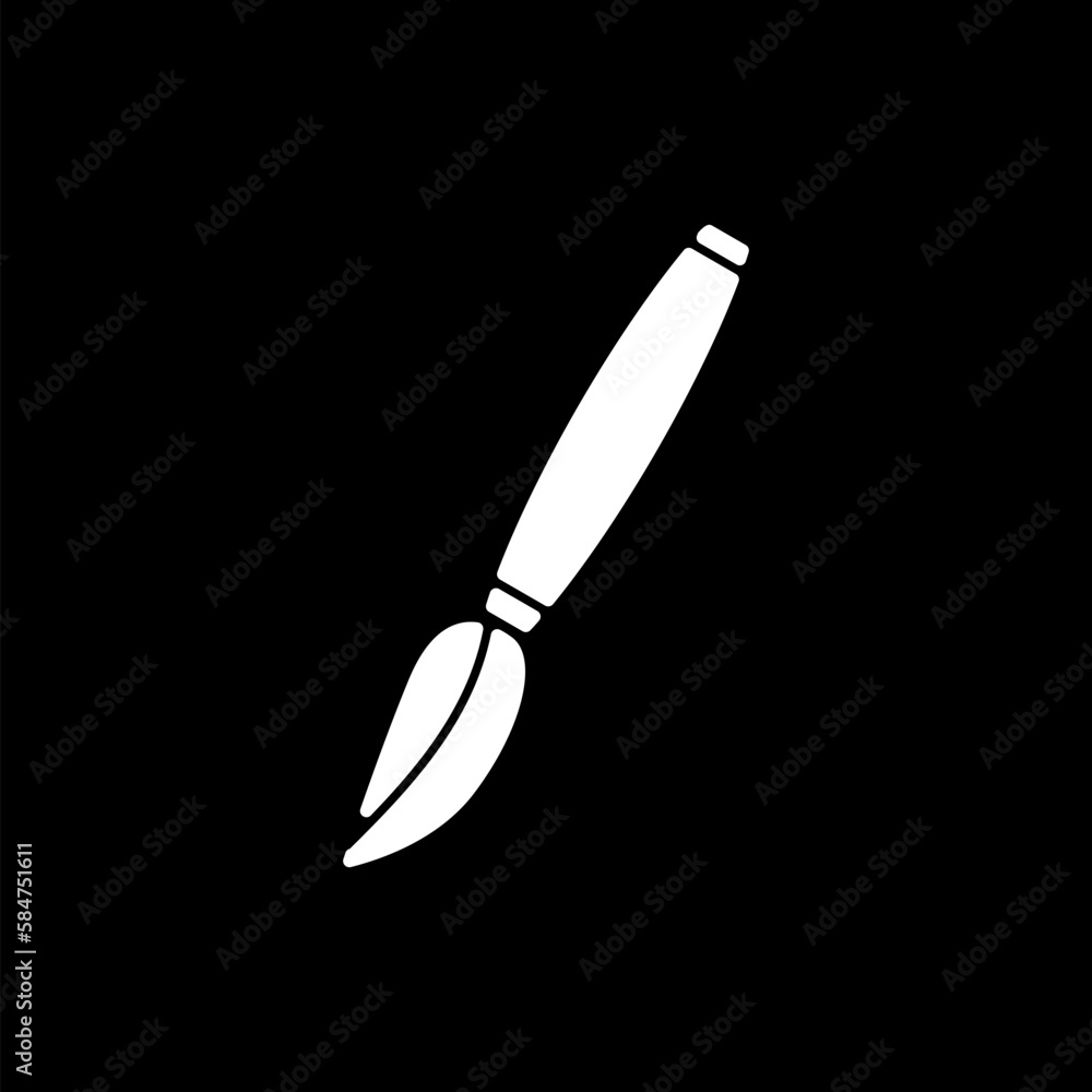 Paint brush simple sign. Paint brush icon isolated on black background Paint brush simple sign. Paint brush icon isolated on black background