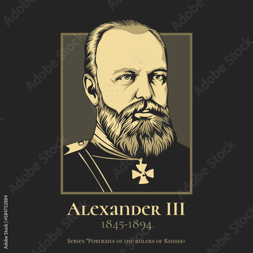 Alexander III (1845-1894) was Emperor of Russia, King of Congress Poland and Grand Duke of Finland from 13 March 1881 until his death in 1894.