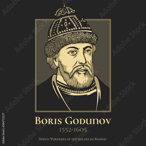 Boris Fyodorovich Godunov (1552-1605) ruled the Tsardom of Russia as de facto regent from c. 1585 to 1598 and then as the first non-Rurikid tsar from 1598 to 1605.