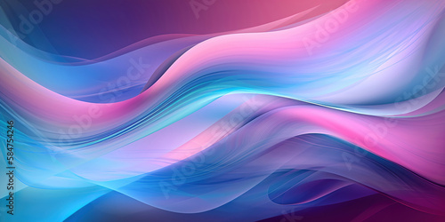 abstract background with glowing colorful pink and purple and blue waves shapes, wallpaper concept, generative ai