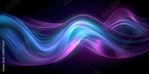 abstract background with glowing colorful pink and purple and blue line waves, wallpaper concept, generative ai