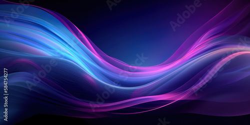 abstract background with glowing colorful pink and purple and blue line waves, wallpaper concept, generative ai © Gbor