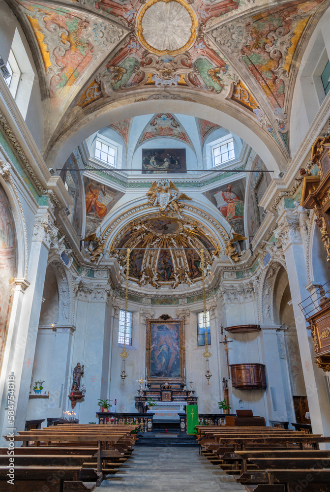 CHIAVENNA, ITALY - JULY 20, 2022: The presbytery of the church Chiesa di Santa Maria.