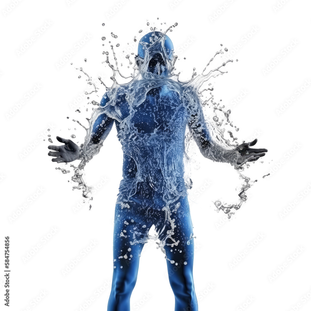 human in water splash isolated on white human in water splash isolated on white
