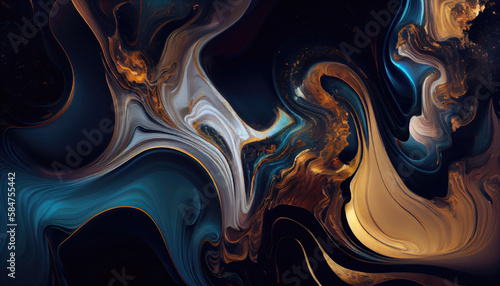 Luxury texture. Marble Swirls and Agate Ripples. Colorful ocean waves with Generative AI Technology