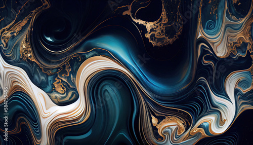 Luxury texture. Marble Swirls and Agate Ripples. Colorful ocean waves with Generative AI Technology