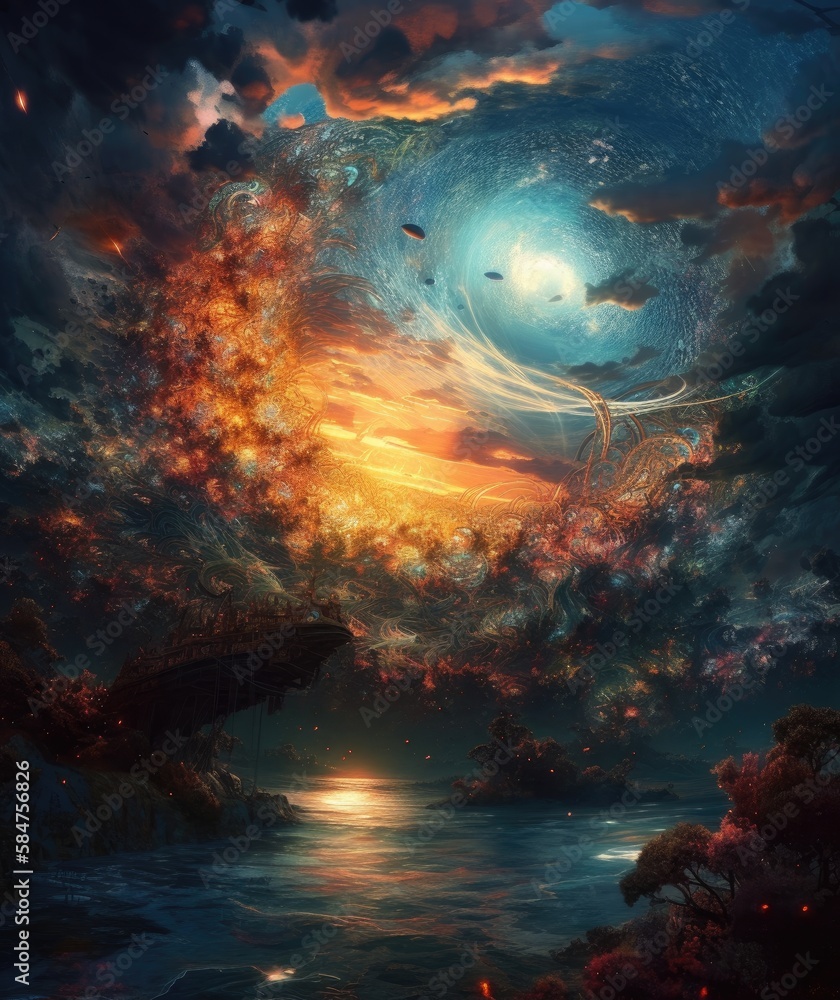 Abstract colorful sky and clouds on the wall background texture. Generative Ai. Abstract colorful sky and clouds on the wall background texture. Generative Ai.