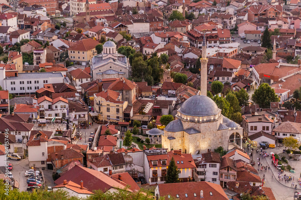 Aerial view of Prizren town, Kosovo