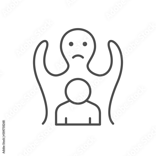 Personal phobia line outline icon