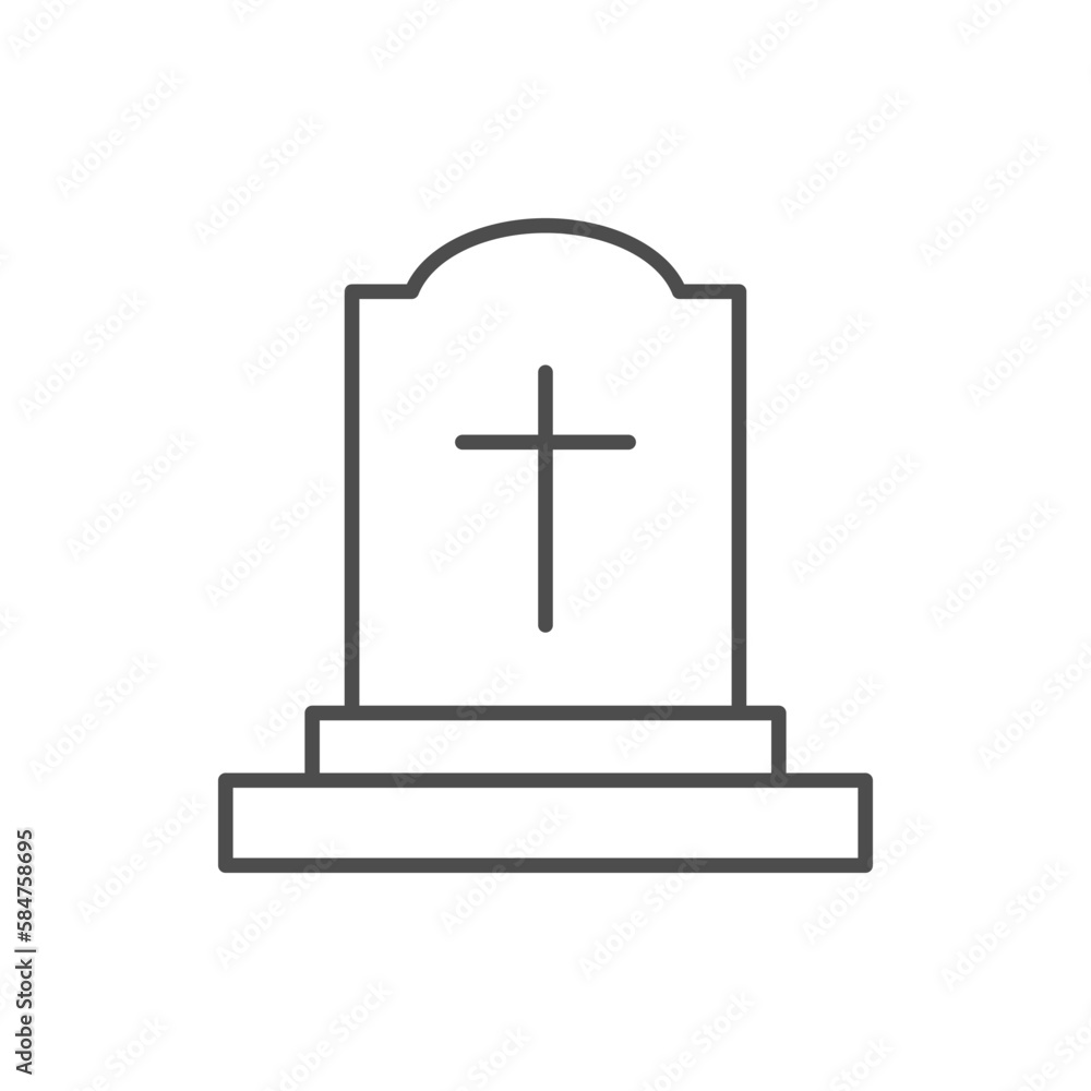 Gravestone or tombstone line icon Gravestone or tombstone line icon