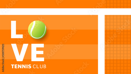 Love tennis template , Simple flat design style  ,Illustrations for use in online sporting events , Illustration Vector  EPS 10