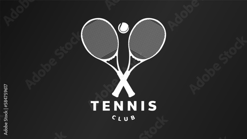 Tennis club logo, Simple flat design style  ,Illustrations for use in online sporting events , Illustration Vector  EPS 10