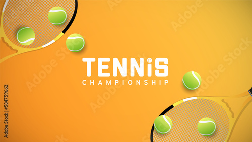 Tennis tournament template , Simple flat design style  ,Illustrations for use in online sporting events , Illustration Vector  EPS 10