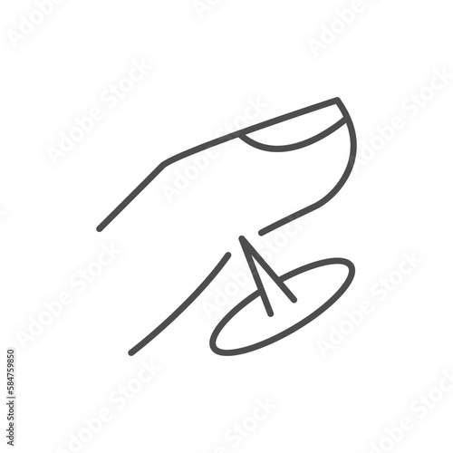 Finger tingling line outline icon