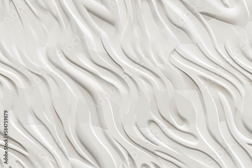 Whispers of Elegance: Sculptured White Marble Wall with Gentle Shadows - Seamless Tile Background, Tiling Landscape, Tileable Image, repeating pattern