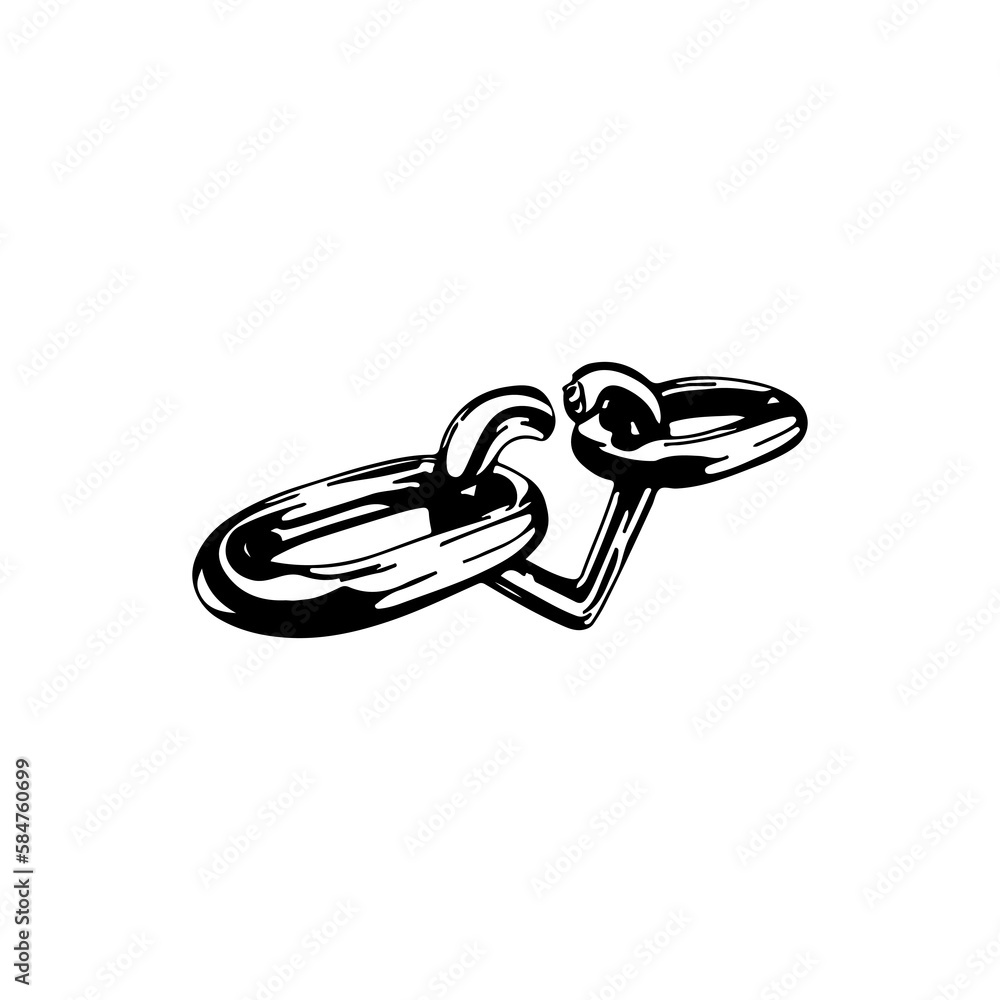 Naklejka premium vector illustration of a heart shaped chain