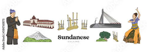 Obraz na plátně Isolated Sundanese Illustration