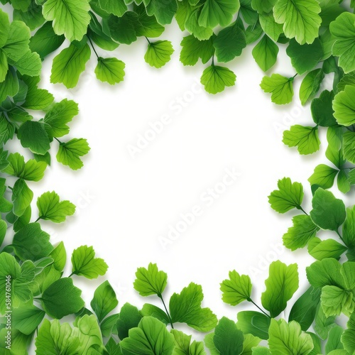 green leaves frame