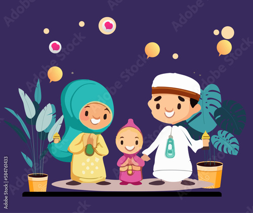 happy MAULID MONTH islamic holiday greeting card, banner, cover, flyer or poster