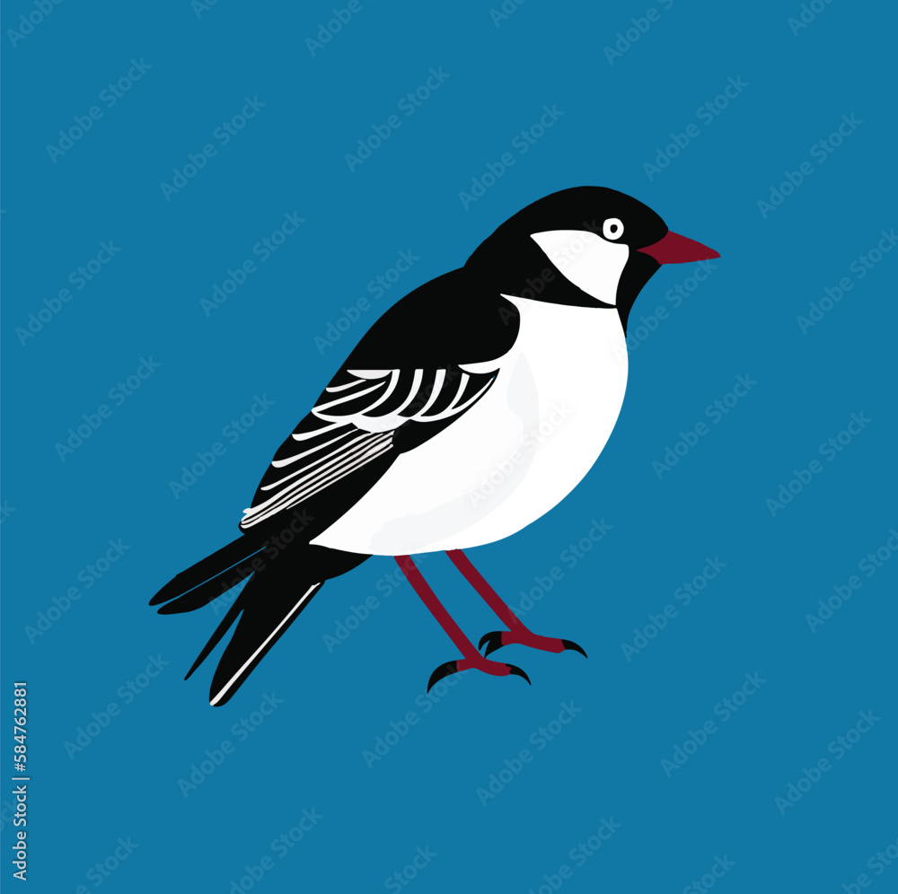 Fototapeta premium bird on a branch with berries