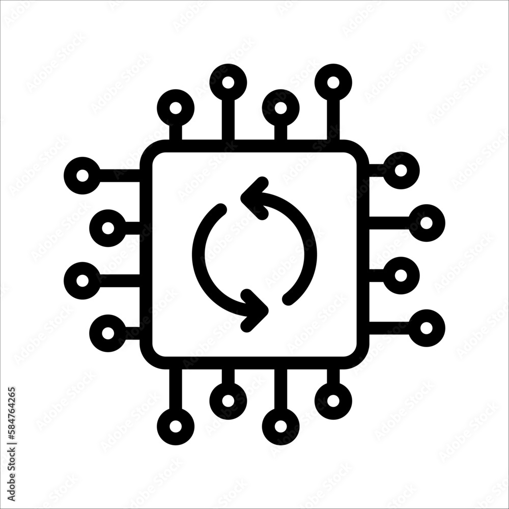 Sim card connection mobile technology communication isolated outline icon. Vector mobile telecommunications technology, internet circuit of microprocessor lines, computer chip, cpu chipset. Sim card connection mobile technology communication isolated outline icon. Vector mobile telecommunications technology, internet circuit of microprocessor lines, computer chip, cpu chipset.