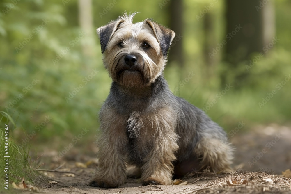 Glen of Imaal Terrier Outdoors on a trail in the woods Glen of Imaal Terrier Outdoors on a trail in the woods