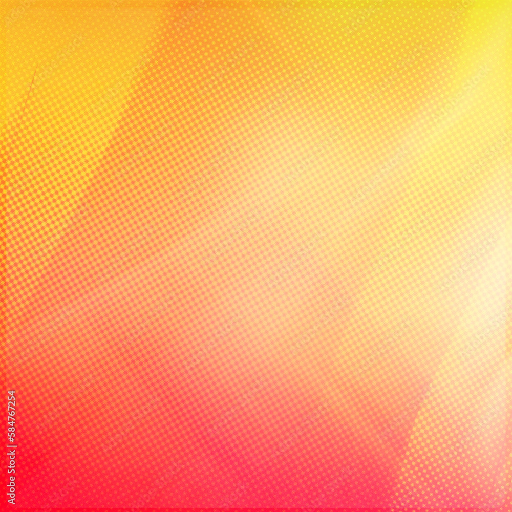 Red yelow and orange gradient square background, Delicate classic design. Colorful banner. Colorful template. Elegant backdrop. Raster image.