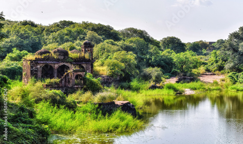 The remnants of an old Portuguese Fort in Ranthambhore National Park, India