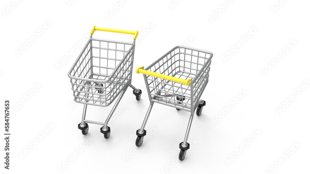 shopping cart isolated on white