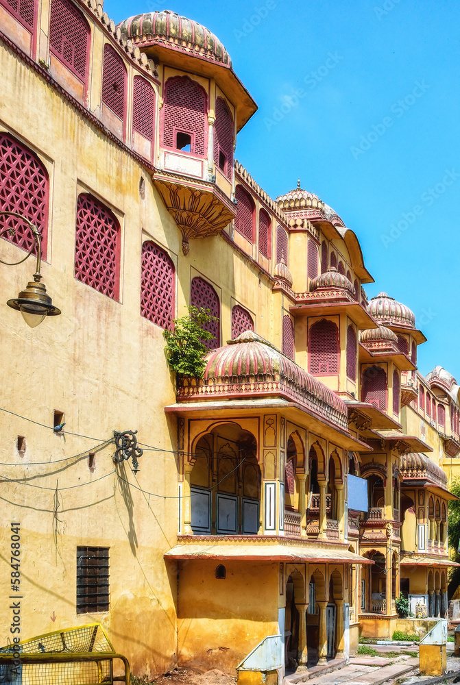 Architectural details of the City Palace, Jaipur. Rajasthan India