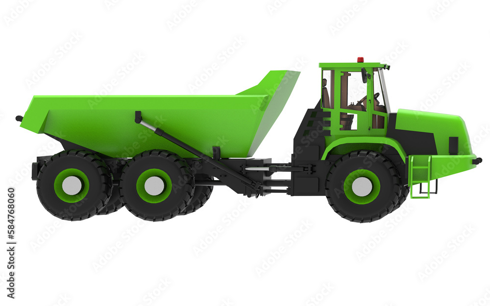 Fototapeta premium yellow truck isolated on white background