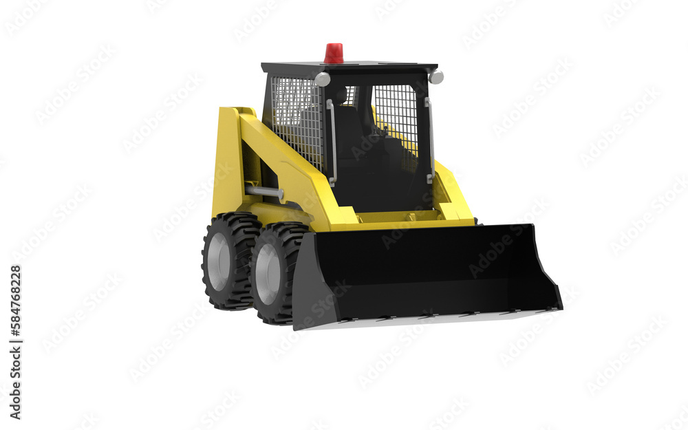 Fototapeta premium yellow truck isolated on white background