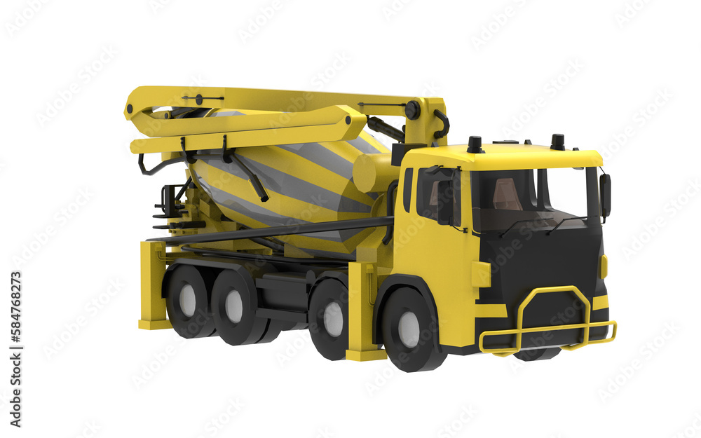 yellow truck isolated on white background