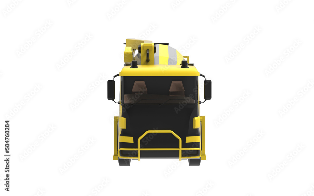 Obraz premium yellow truck isolated on white background