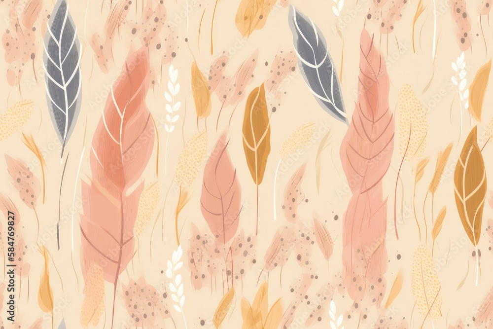 Vibrant Harvest: Organic Watercolor Wheat Field pattern - Colorful Seamless Pattern, Seamless Tile Background, Tiling Landscape, Tileable Image, repeating pattern