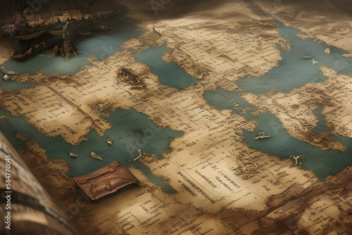 old fantasy world map - generative ai