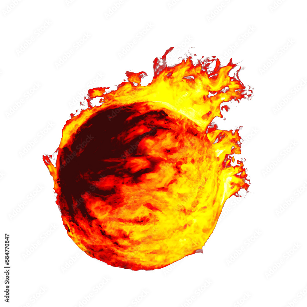 ball of fire. glowing magma sphere. fireball. large sphere of red ...