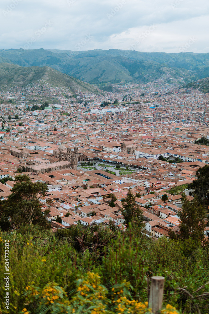 Cusco ciudad desde  mirador cristo blanco