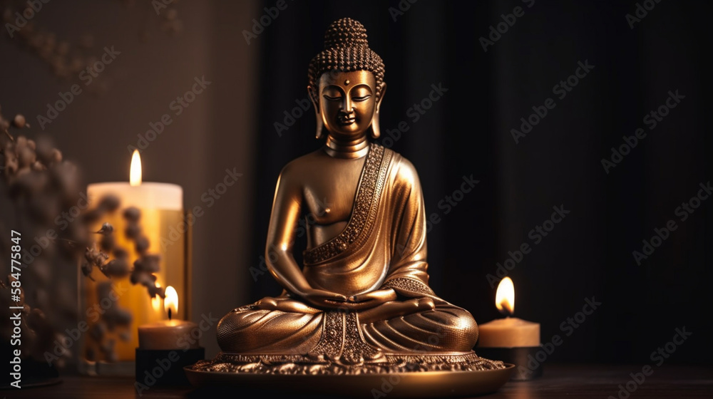 golden buddha statue, Generative Ai