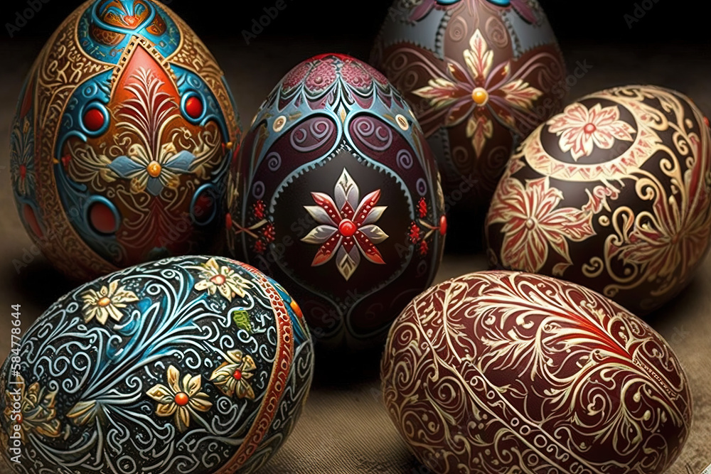 Pysanka egg writing. Ai generated. Pysanka egg writing. Ai generated.