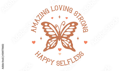 amazing loving strong happy selfless retro SVG.