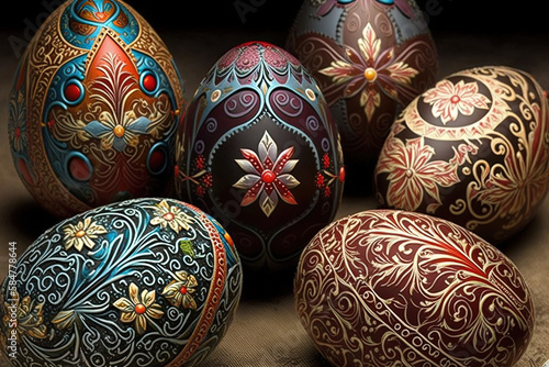 Pysanka egg writing. Ai generated.