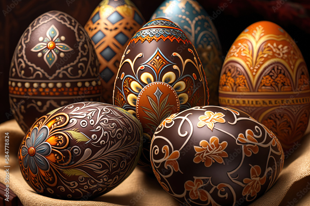 Pysanka egg writing. Ai generated. Pysanka egg writing. Ai generated.