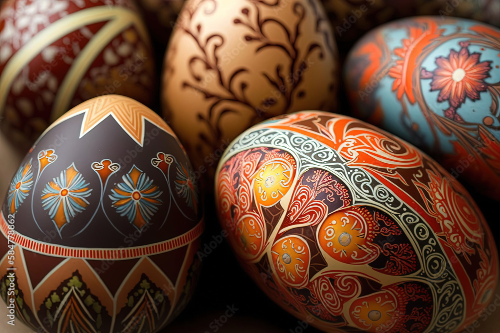 Pysanka egg writing. Ai generated. Pysanka egg writing. Ai generated.