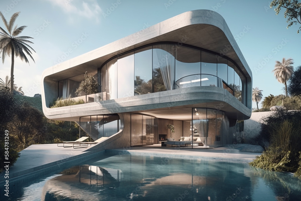 Fototapeta premium Surreal impossible architecture building