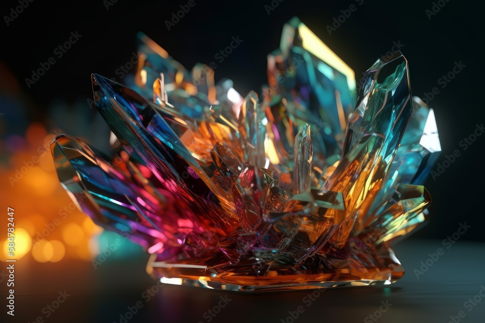 Prismatic Gemstone. Generative AI Prismatic Gemstone. Generative AI