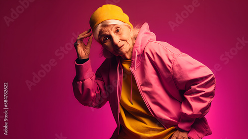 old woman dancing