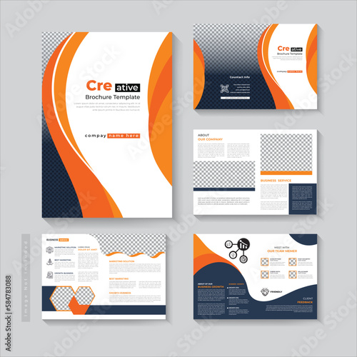 8 pages company profile brochure template or creative buiness bifold brochure design
